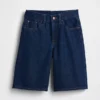 Kids Low Rise Longline Denim Shorts