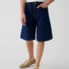 Kids Low Rise Longline Denim Shorts