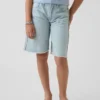 Kids Low Rise Longline Denim Shorts