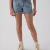 Kids Low Rise Stride Denim Shorts