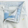 Kids Low Rise Stride Embroidered Lemon Denim Shorts