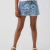 Kids Low Rise Stride Floral Denim Shorts