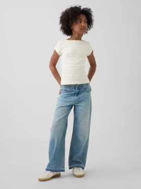 Kids Low Rise Stride Wide-Leg Jeans