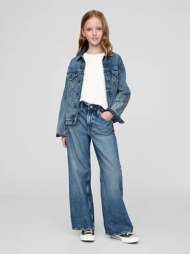 Kids Low Rise Stride Wide-Leg Jeans