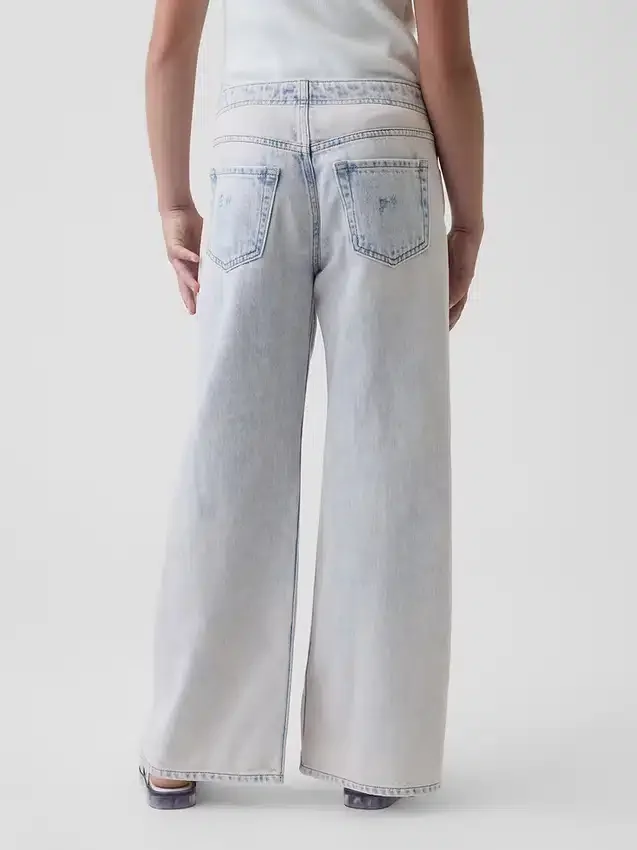 Kids Low Rise Stride Wide-Leg Jeans