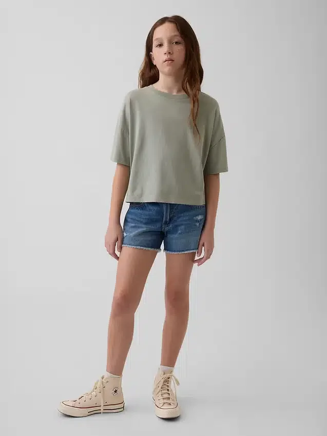 Kids Low Rise Ultrasoft Stride Denim Shorts