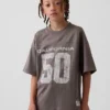 Kids Mesh Oversized Graphic Jersey T-Shirt