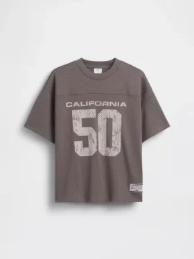 Kids Mesh Oversized Graphic Jersey T-Shirt