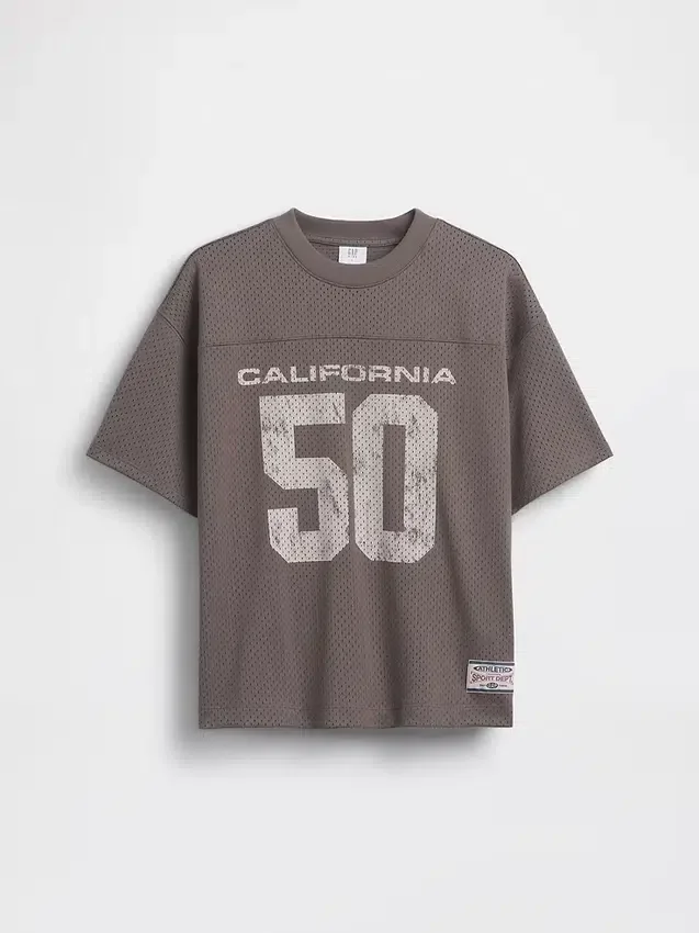 Kids Mesh Oversized Graphic Jersey T-Shirt