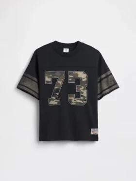 Kids Mesh Oversized Graphic Jersey T-Shirt