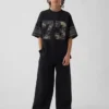 Kids Mesh Oversized Graphic Jersey T-Shirt