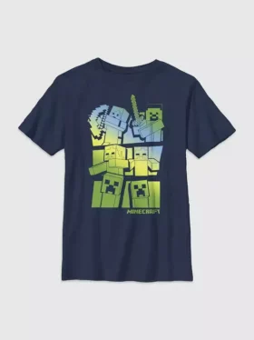 Kids Minecraft Steve and Alex Vs Mobs Graphic Tee