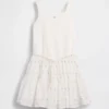 Kids Mixed Media Tiered Tank Dress