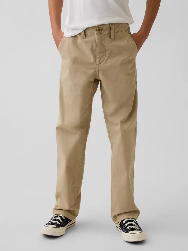Kids Modern Uniform Relaxed Straight Khakis