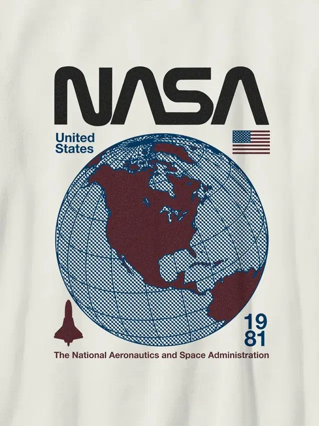 Kids Nasa Retro Globe Graphic T-Shirt
