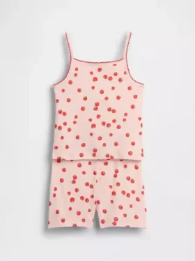 Kids Organic Brushed Cotton Pj Cami Short Set
