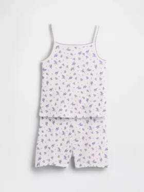 Kids Organic Brushed Cotton Pj Cami Short Set