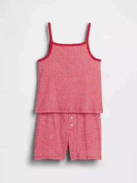 Kids Organic Brushed Cotton Pj Cami Short Set