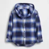 Kids Organic Cotton Hooded Flannel Shirt