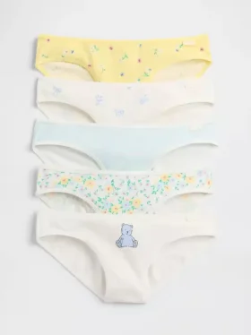 Kids Organic Stretch Cotton Bikini Briefs (5-Pack)