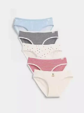 Kids Organic Stretch Cotton Bikini Briefs (5-Pack)