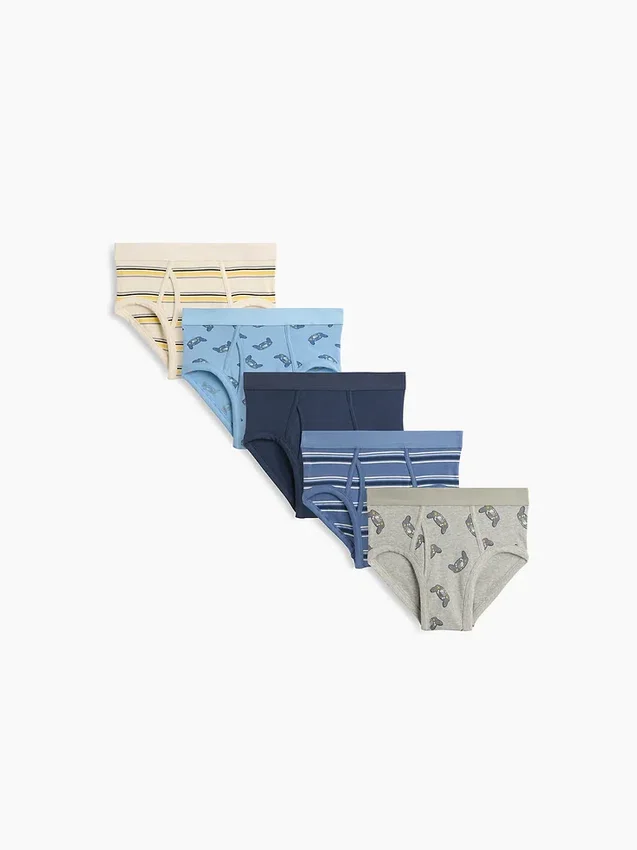 Kids Organic Stretch Cotton Gaming Briefs (5-Pack)