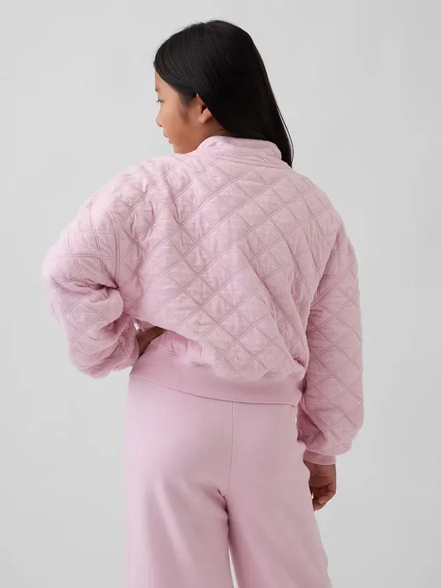 Kids Oversized Quilted Zip Jacket