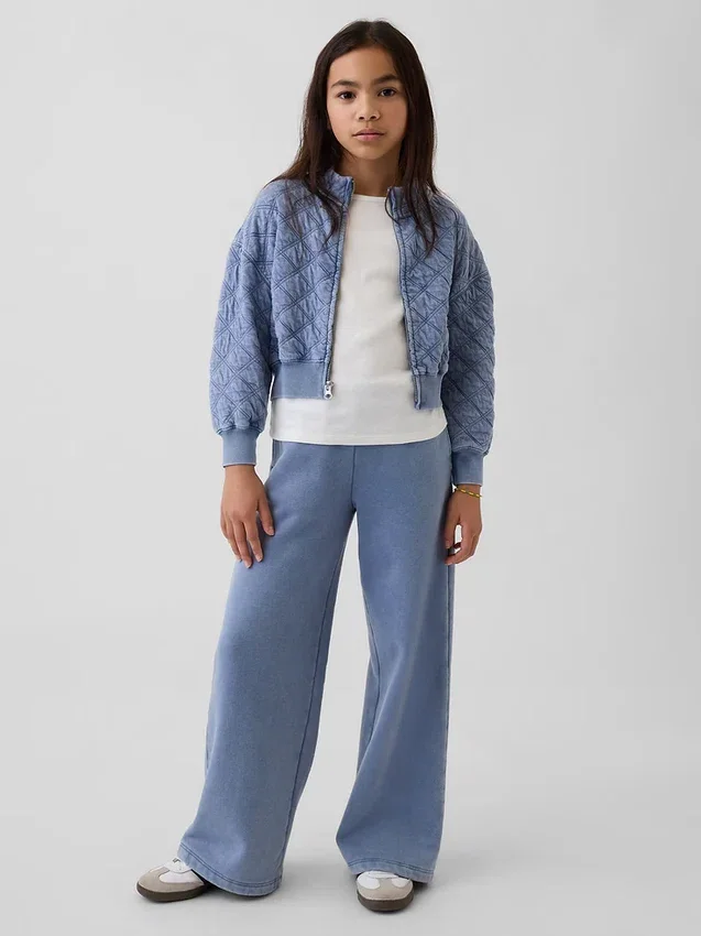 Kids Oversized Quilted Zip Jacket