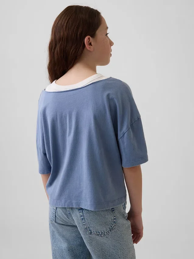 Kids Oversized Wide-Neck T-Shirt