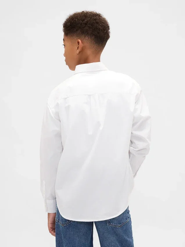 Kids Poplin Uniform Relaxed Shirt