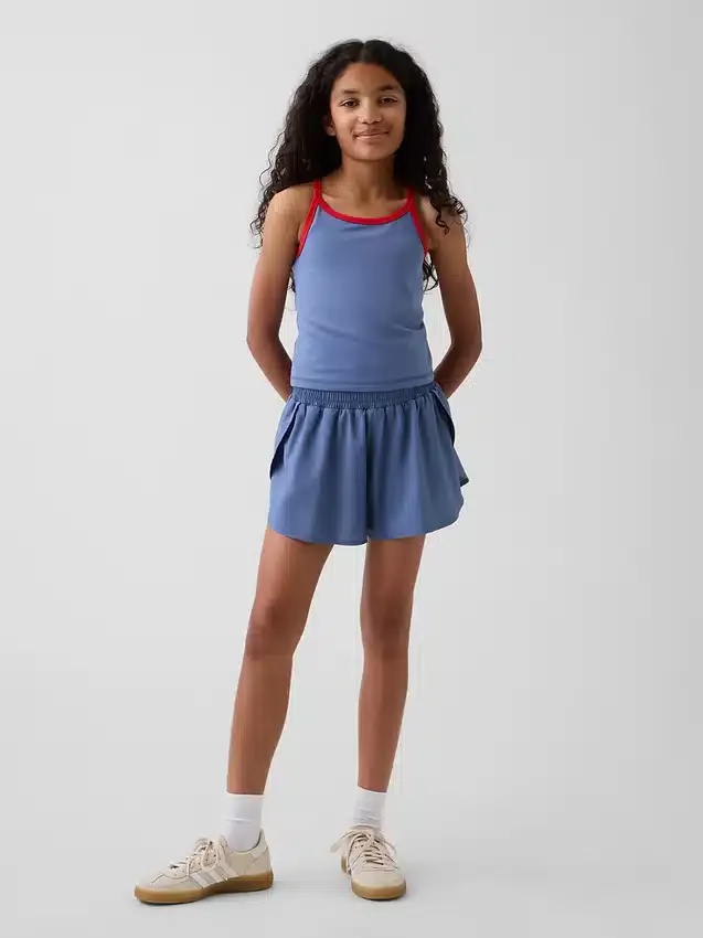 Kids Quick-Dry Butterfly-Hem Run Shorts