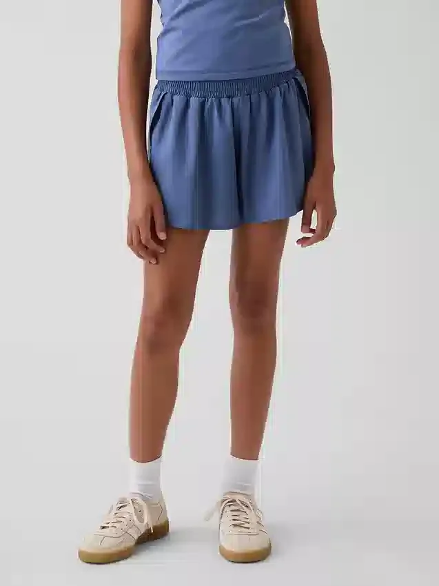 Kids Quick-Dry Butterfly-Hem Run Shorts