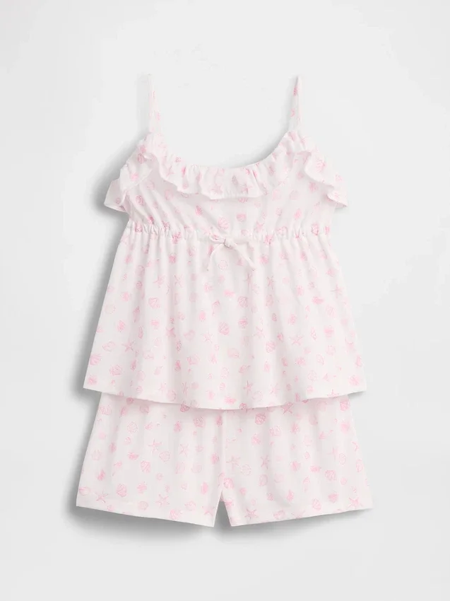 Kids Recycled Pj Ruffle Cami Short Set