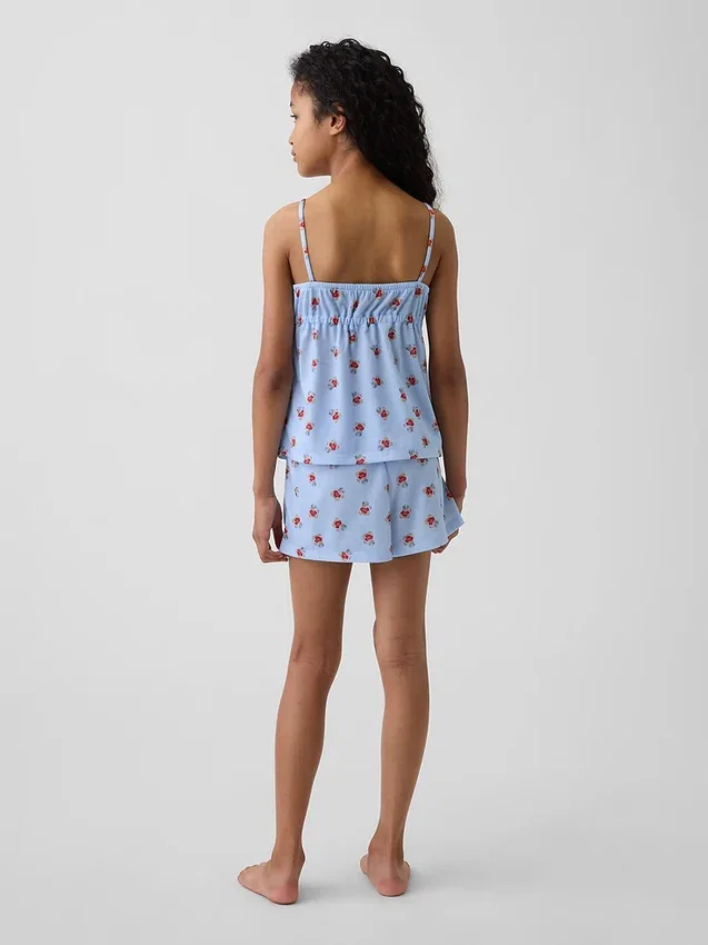 Kids Recycled Pj Ruffle Cami Short Set