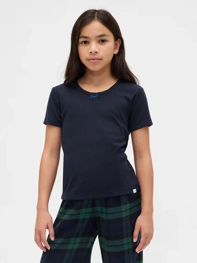 Kids Recycled Pointelle Pj T-Shirt