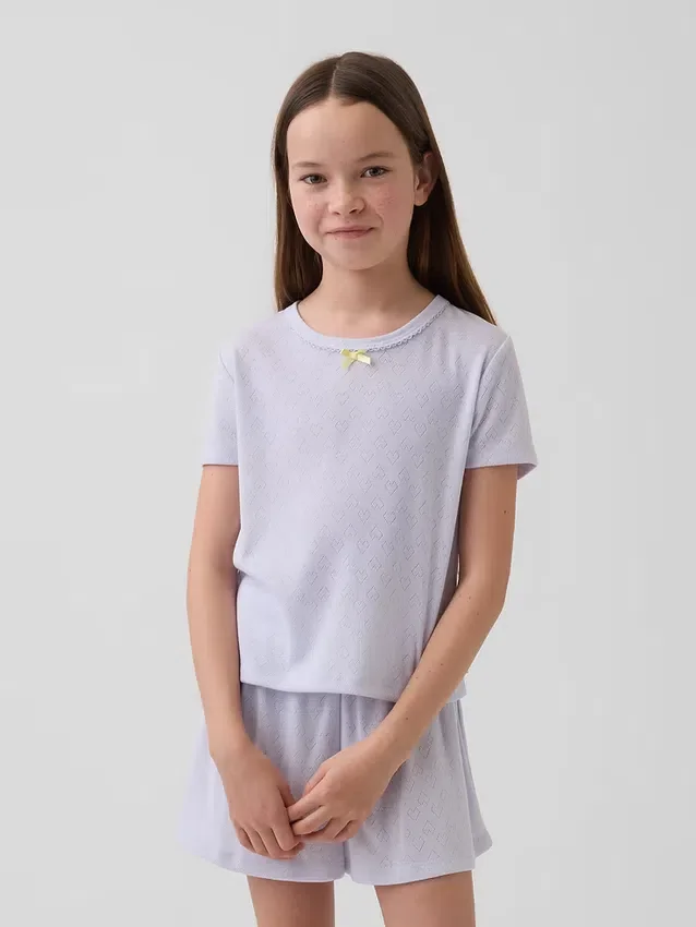 Kids Recycled Pointelle Pj T-Shirt