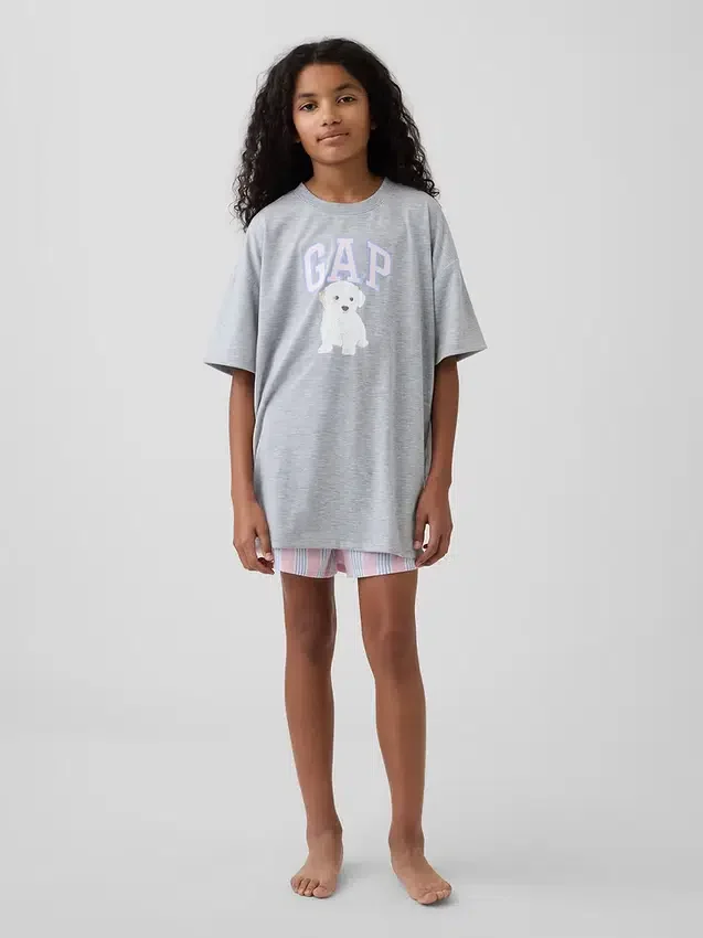 Kids Recycled Poplin Pj Boxer Shorts
