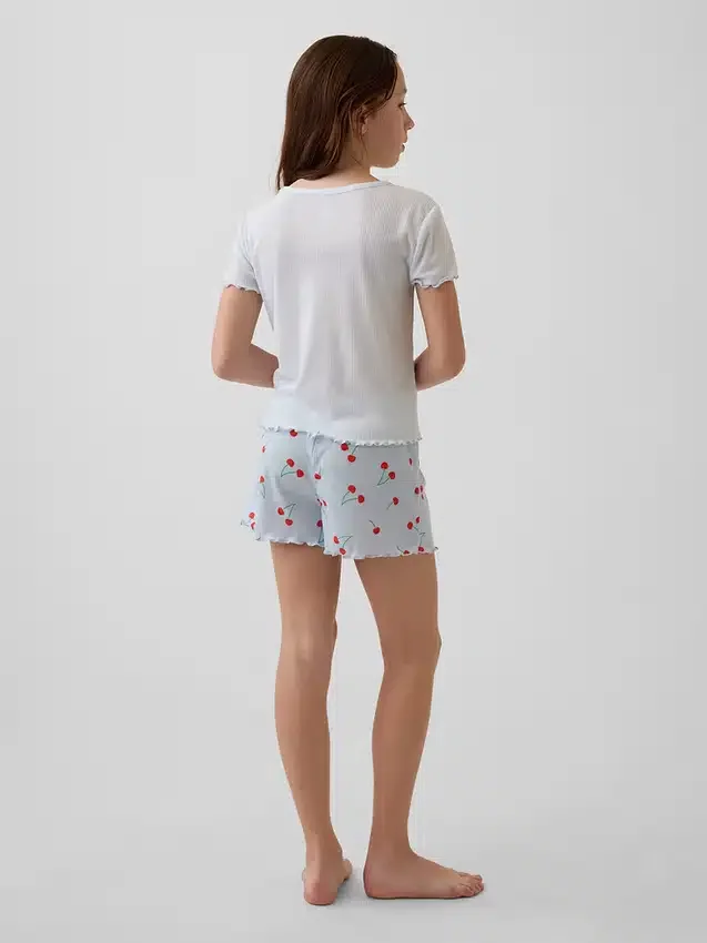 Kids Recycled Rib Pj Short Set