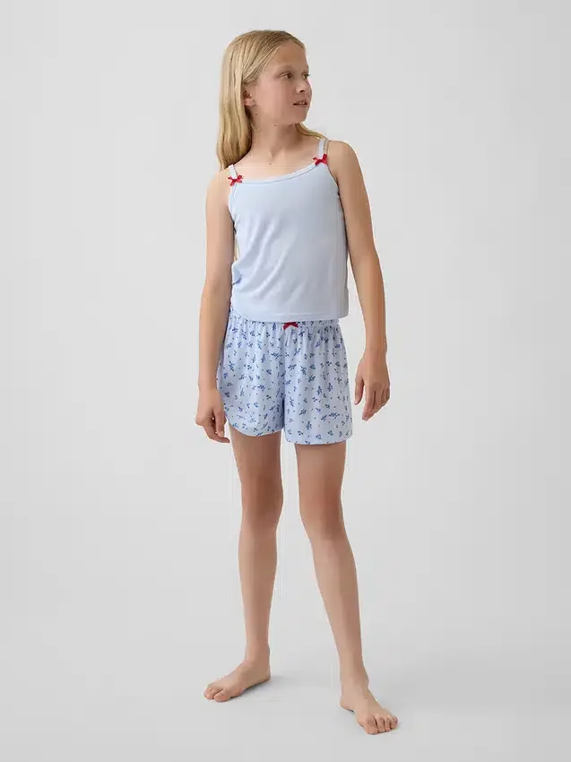 Kids Recycled Rib Pj Shorts