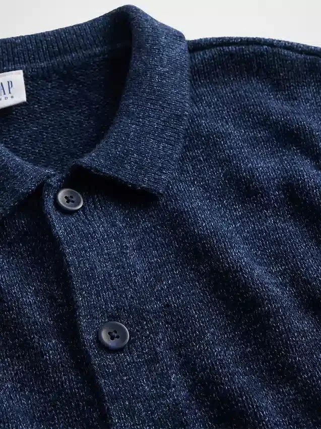 Kids Relaxed Polo Cardigan Sweater