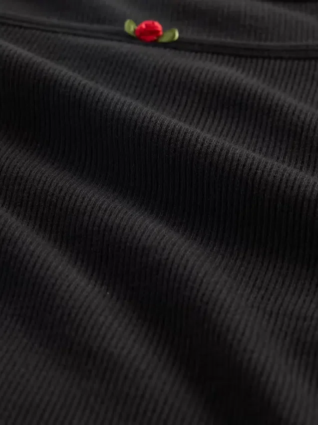 Kids Rib Puff-Sleeve Top