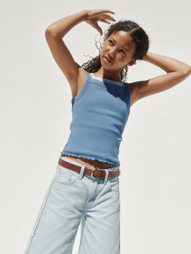 Kids Rib Square-Neck Tank Top