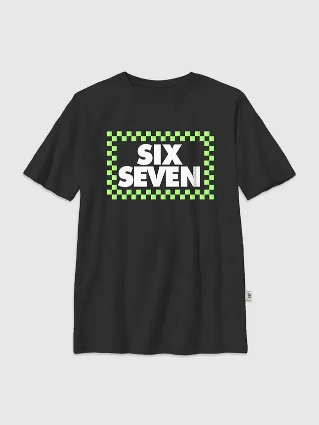 Kids Six Seven Checkered Graphic T-Shirt