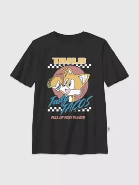 Kids Sonic the Hedgehog Tails Tacos Graphic T-Shirt