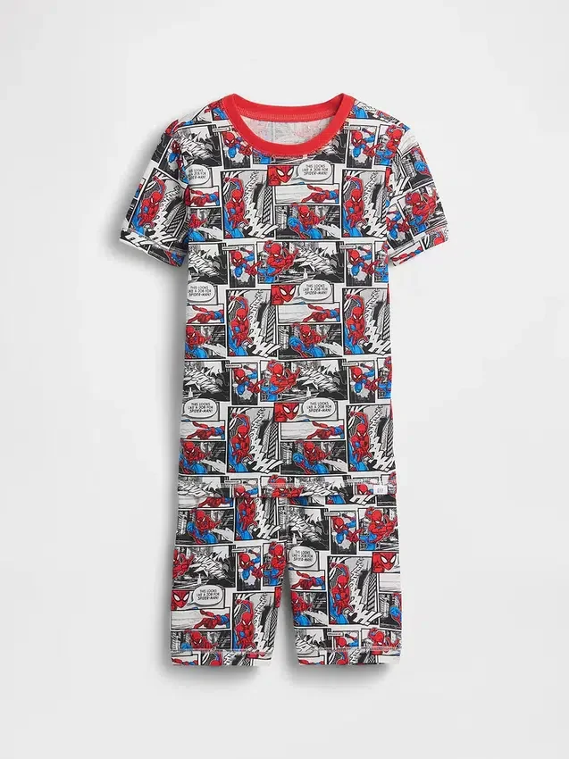 Kids Spider-Man Organic Brushed Cotton Pj Short Set