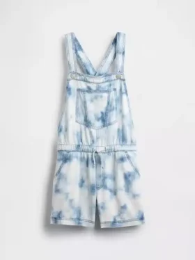 Kids Tie-Dye Denim Relaxed Shortalls