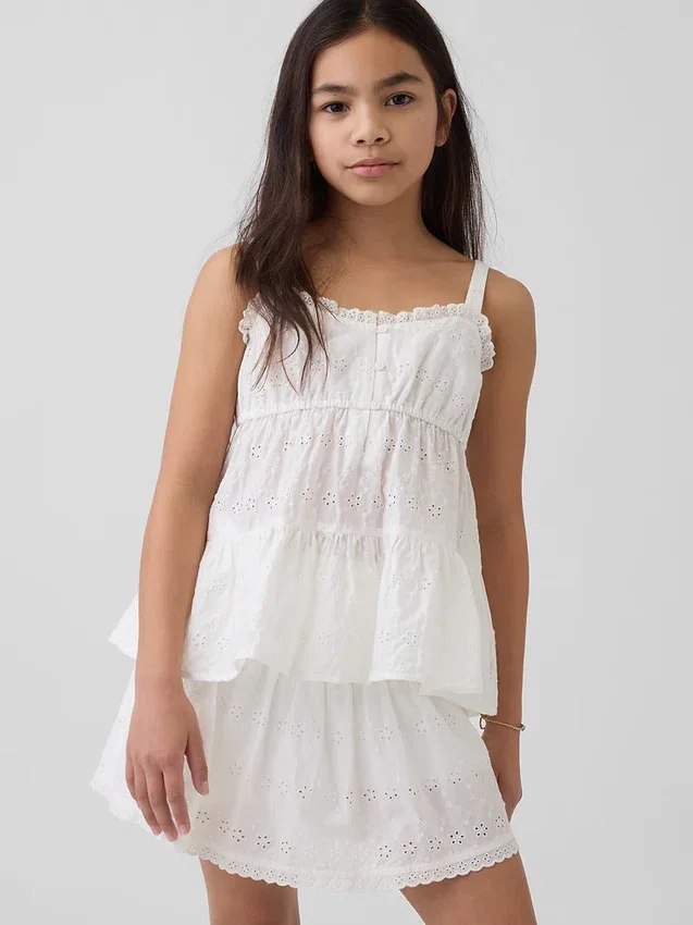 Kids Tiered Eyelet Tank Top