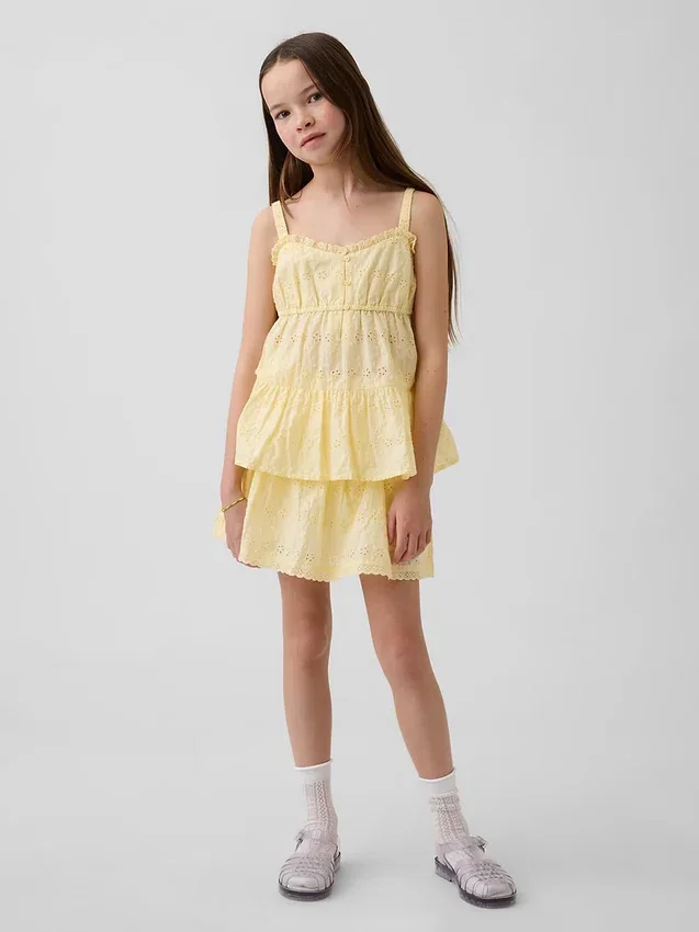 Kids Tiered Eyelet Tank Top