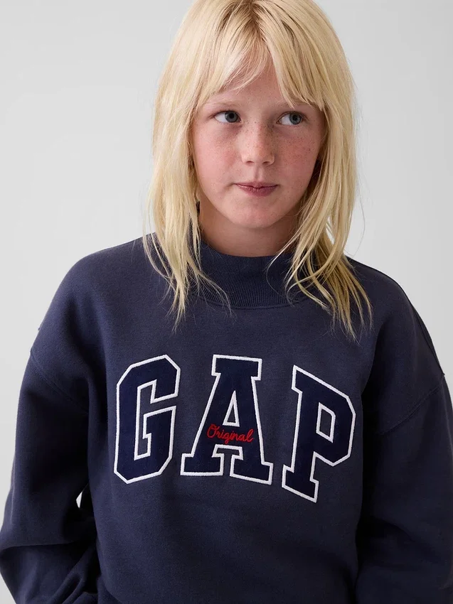 Kids Vintagesoft Oversized Mockneck Logo Sweatshirt
