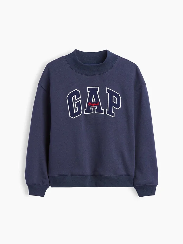 Kids Vintagesoft Oversized Mockneck Logo Sweatshirt